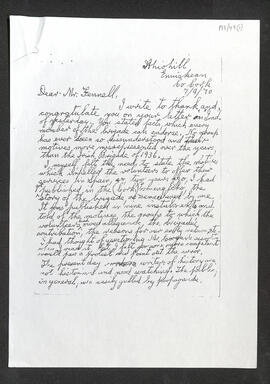 Photocopy of a letter from James McCarthy to Maurice Fennell