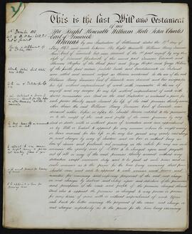 Copy will and codicils of the 3rd Earl of Limerick