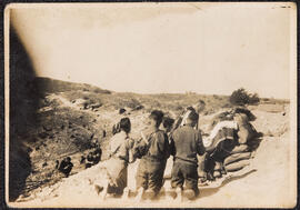 Photograph of a group of Irish Brigadiers receiving mass at La Marañosa