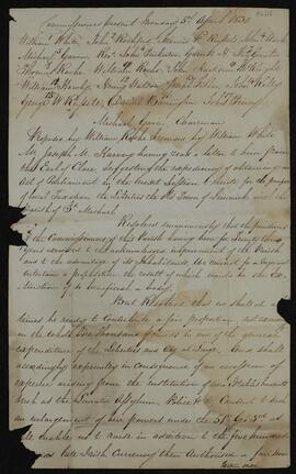Resolution by the Commissioners of the Parish of St Michael’s