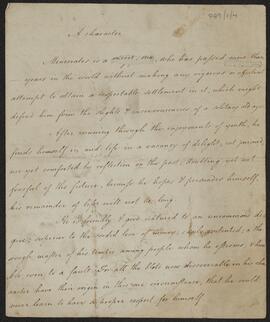Handwritten document entitled ‘A Character’