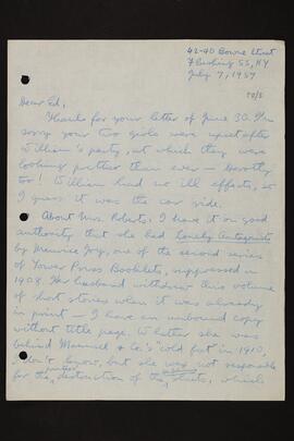 Letter from Vivien Mercier to Edward P. McGrath