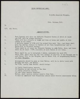 Letter relating to the organization of communications